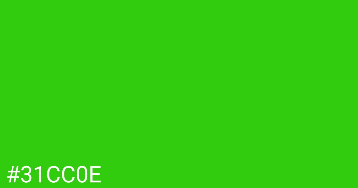 Hex color #31cc0e graphic