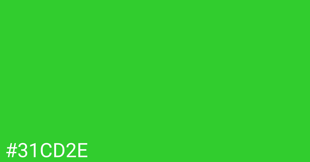 Hex color #31cd2e graphic