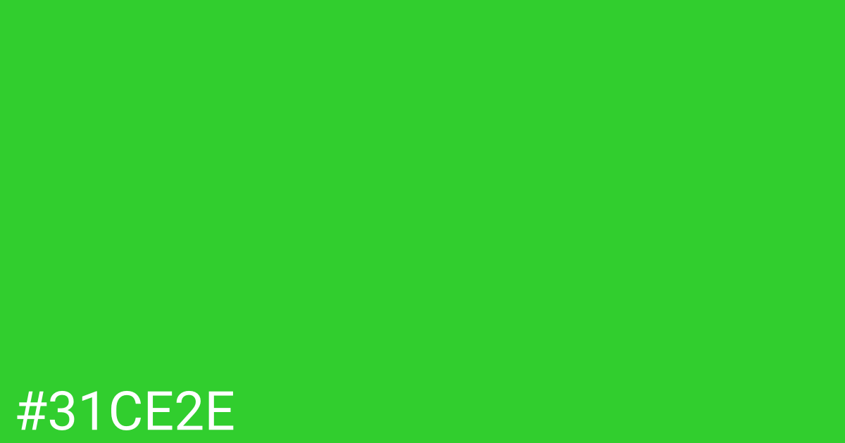 Hex color #31ce2e graphic