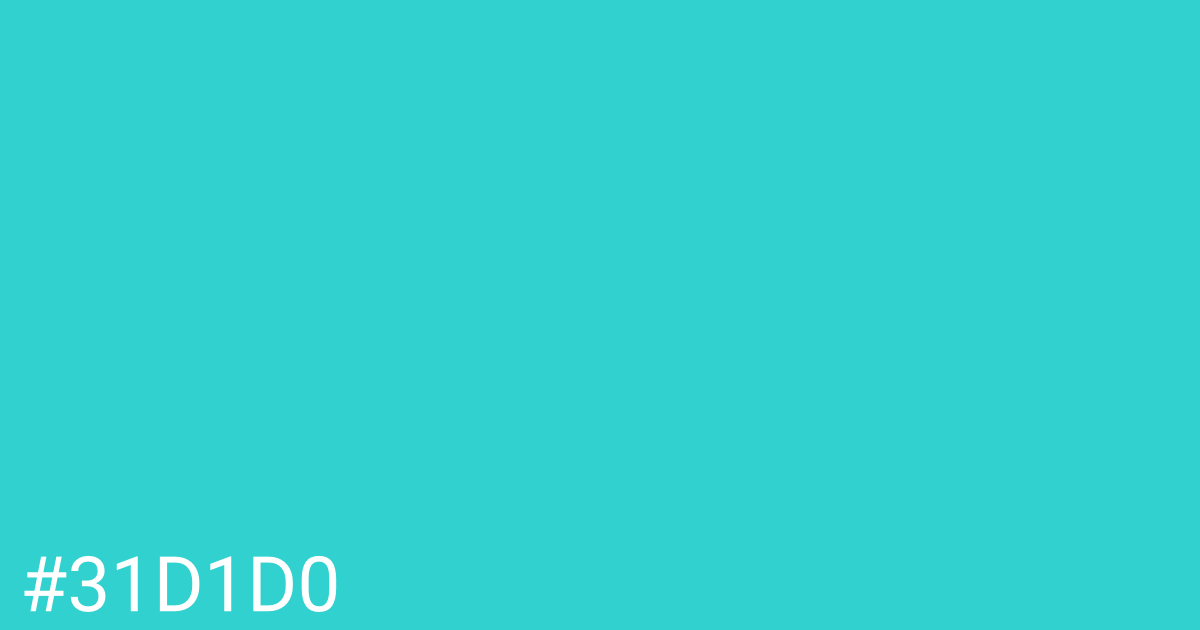 Hex color #31d1d0 graphic