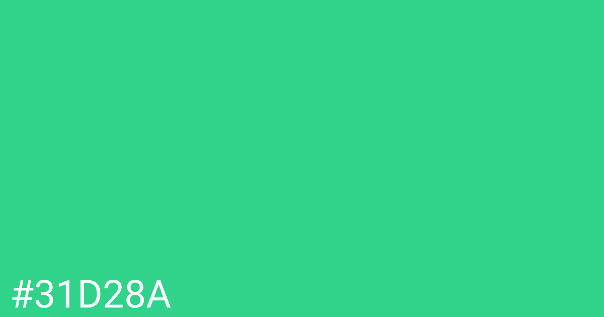 Hex color #31d28a graphic