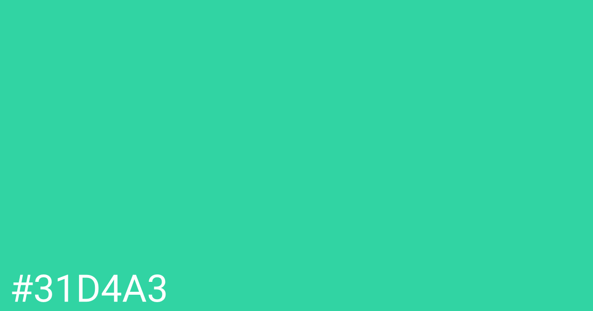 Hex color #31d4a3 graphic