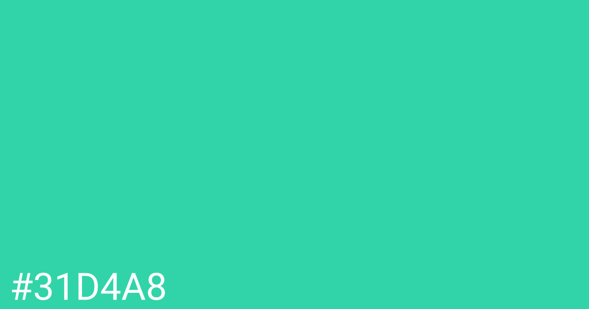 Hex color #31d4a8 graphic