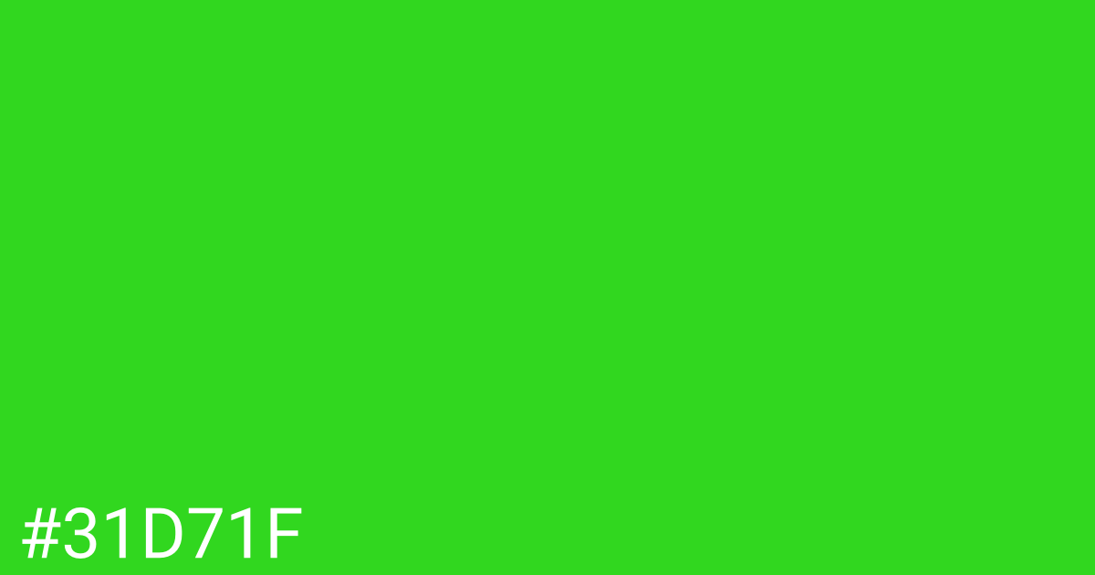 Hex color #31d71f graphic