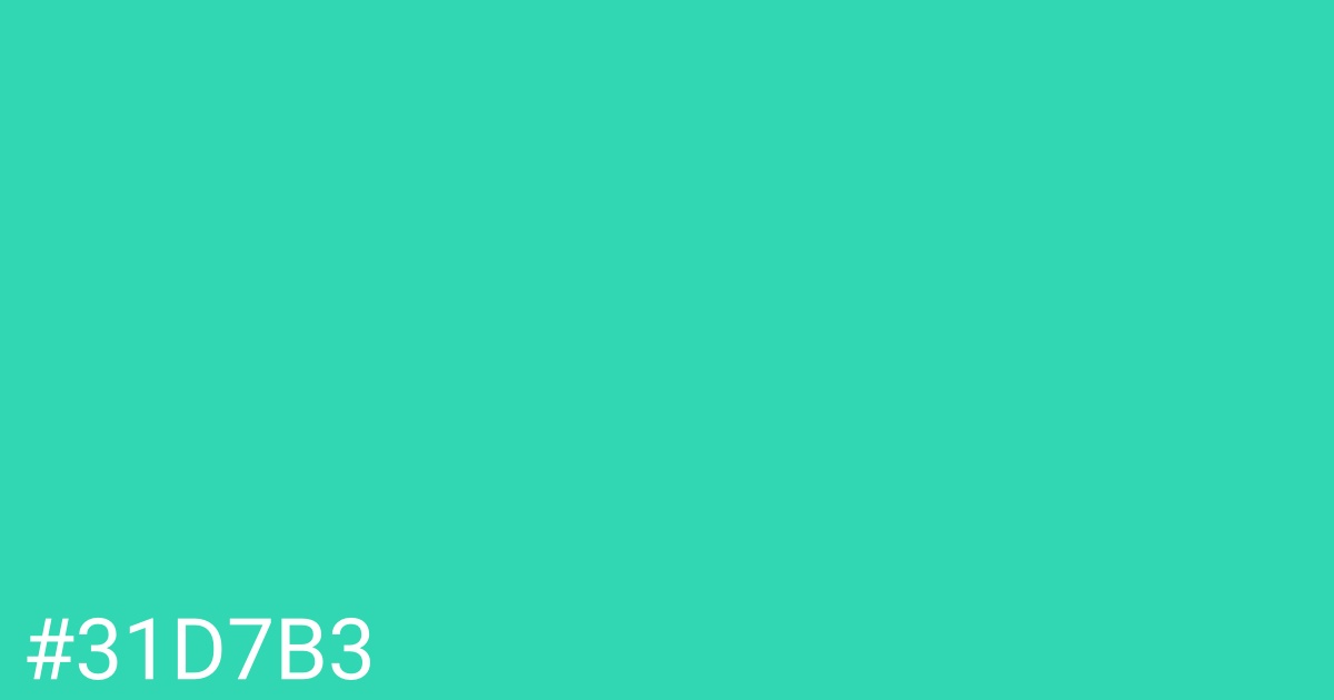 Hex color #31d7b3 graphic