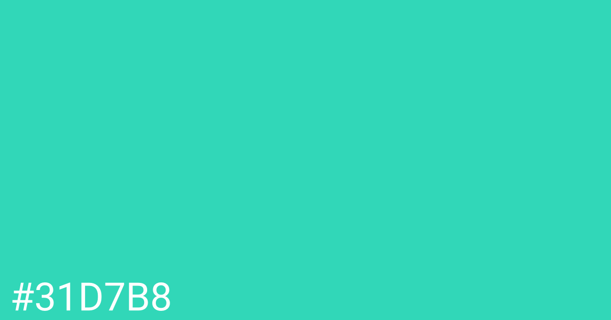 Hex color #31d7b8 graphic