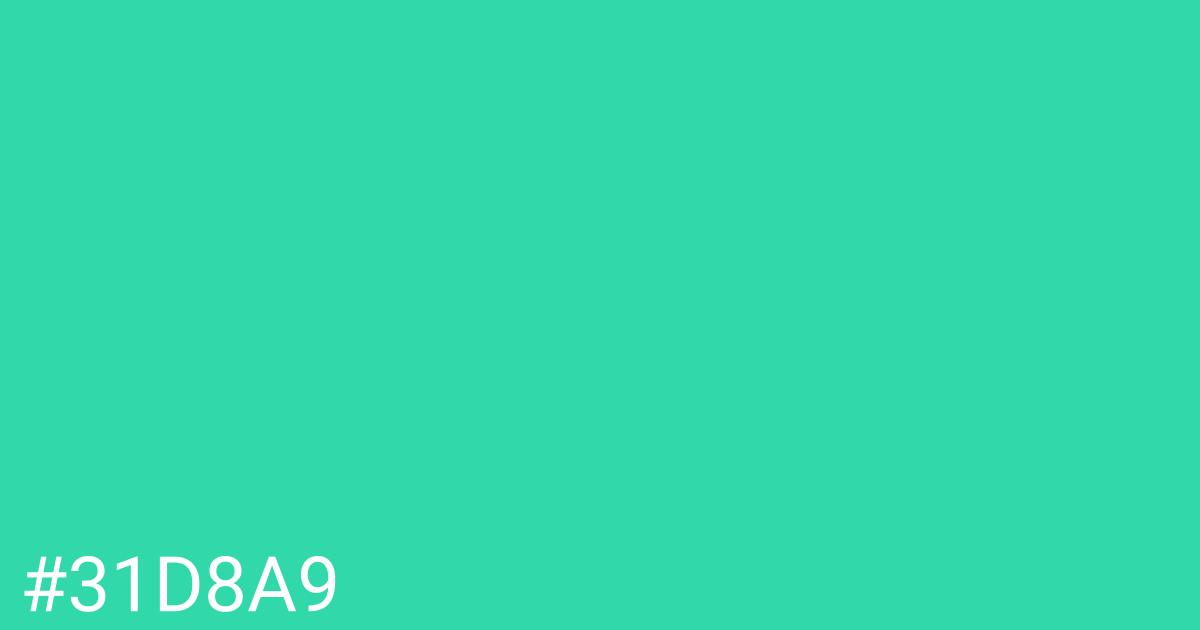 Hex color #31d8a9 graphic