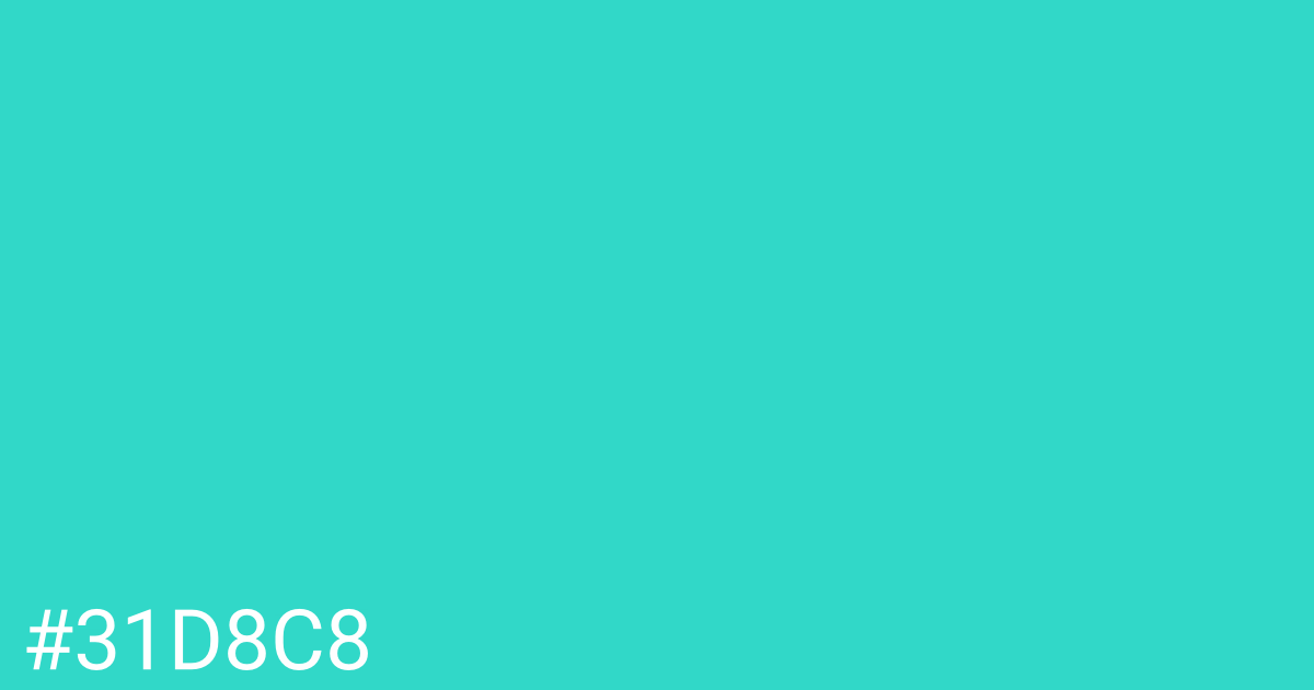 Hex color #31d8c8 graphic