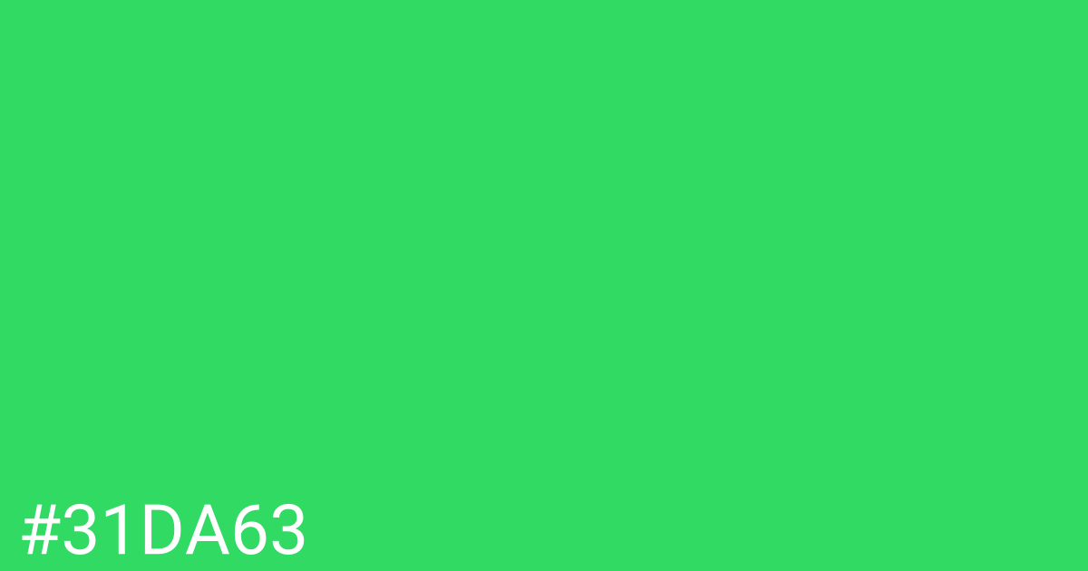 Hex color #31da63 graphic