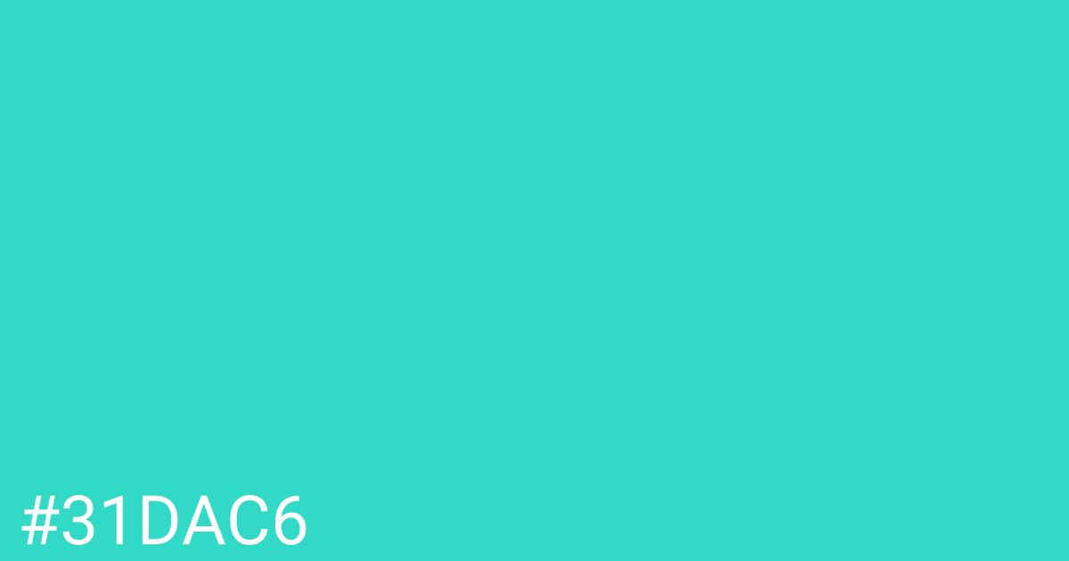 Hex color #31dac6 graphic