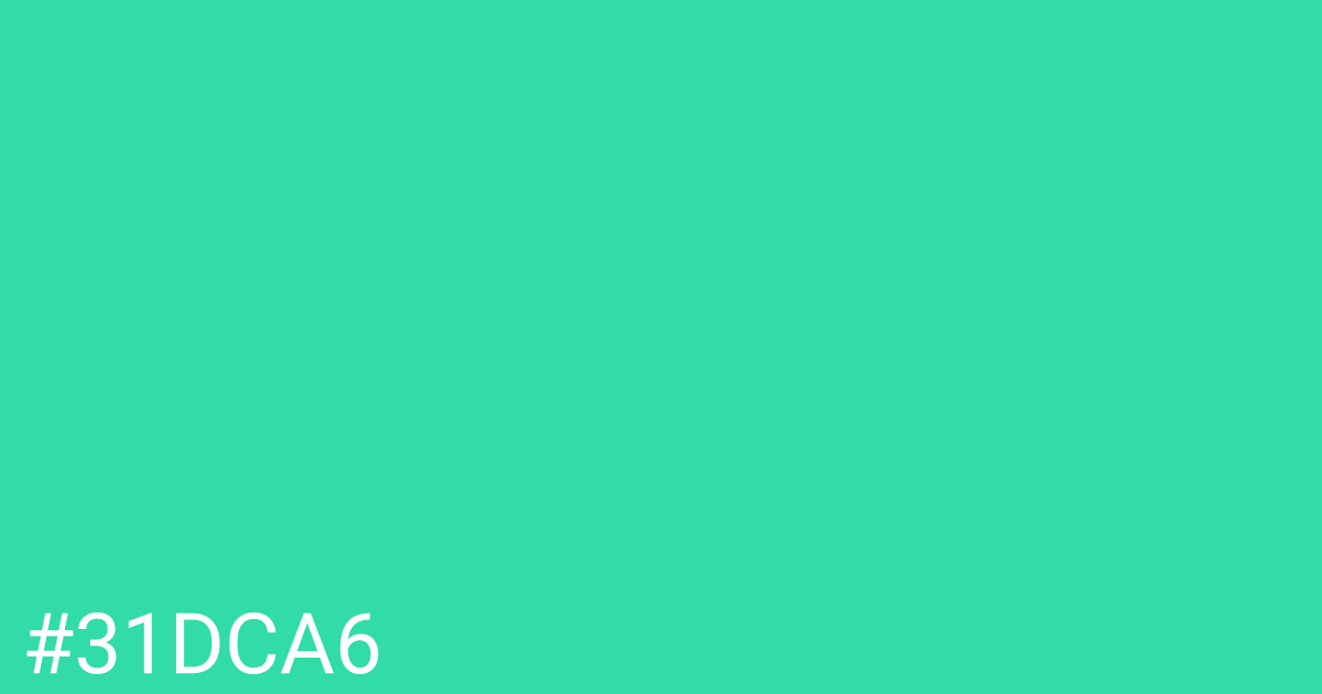 Hex color #31dca6 graphic