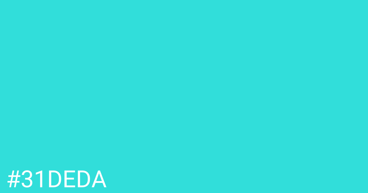 Hex color #31deda graphic