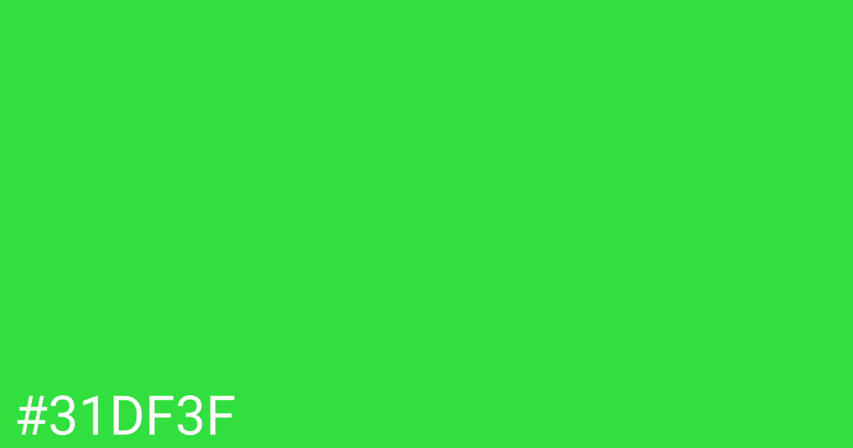Hex color #31df3f graphic