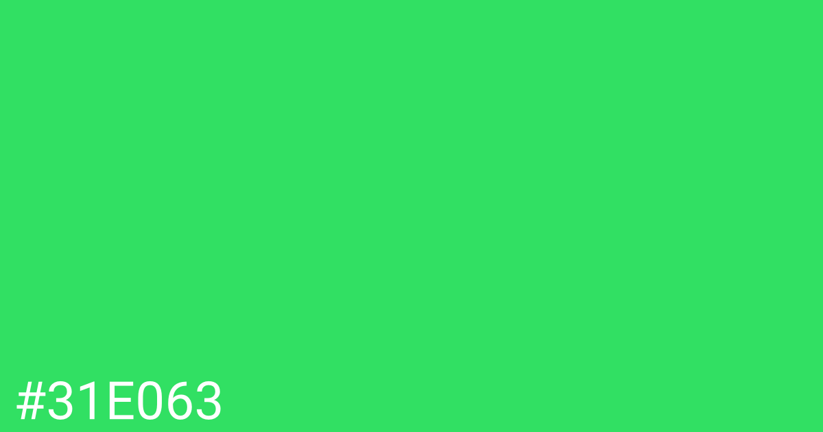 Hex color #31e063 graphic