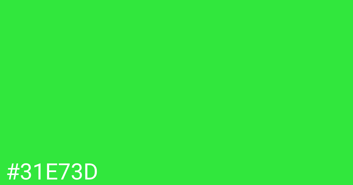 Hex color #31e73d graphic