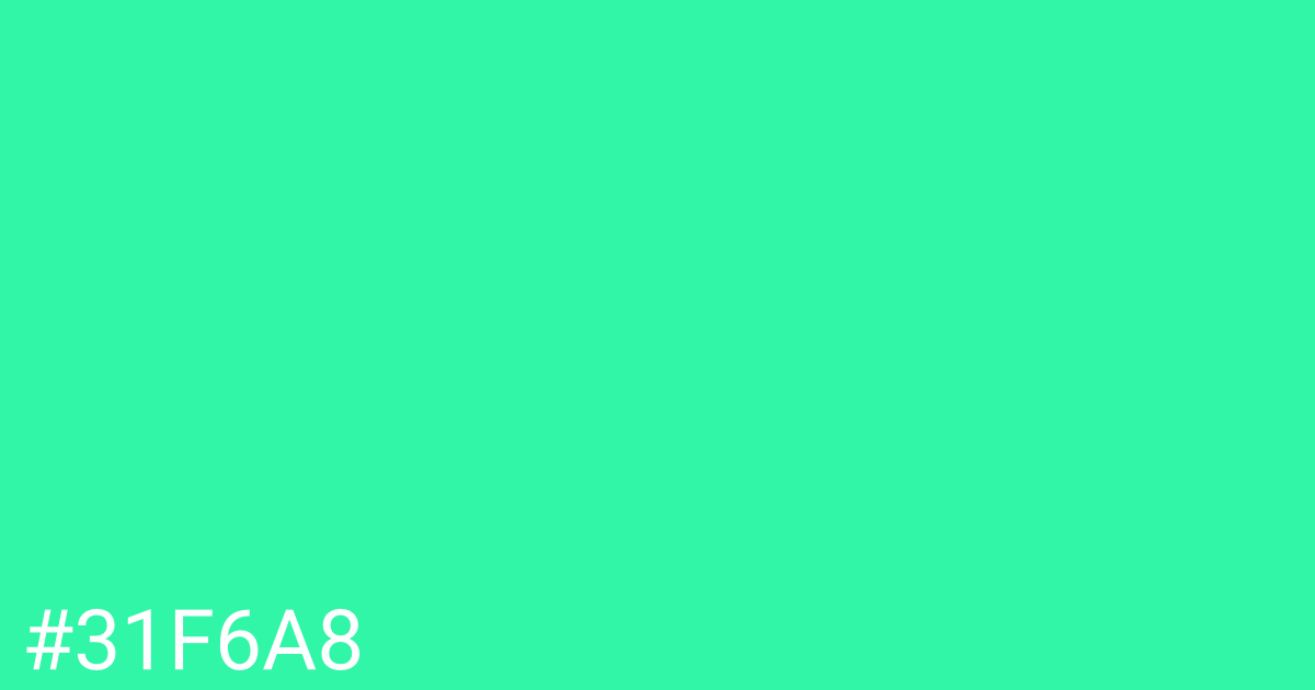 Hex color #31f6a8 graphic