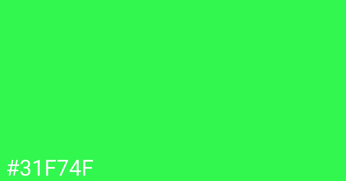 Hex color #31f74f graphic