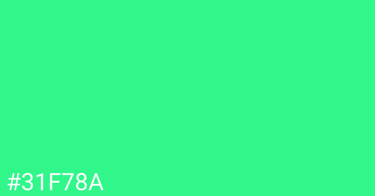 Hex color #31f78a graphic