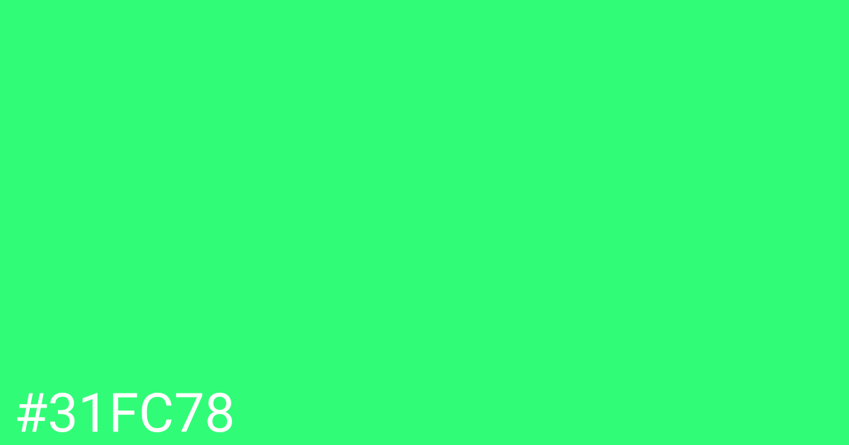 Hex color #31fc78 graphic