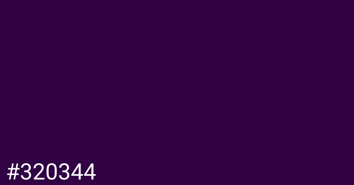 Hex color #320344 graphic