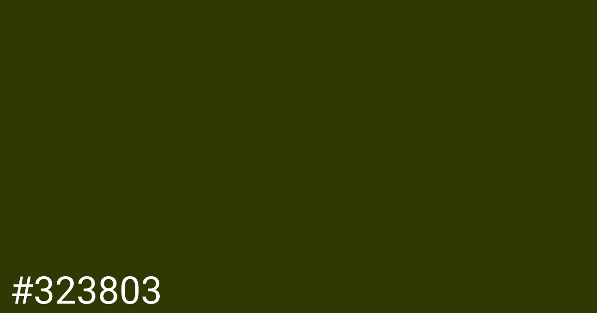 Hex color #323803 graphic