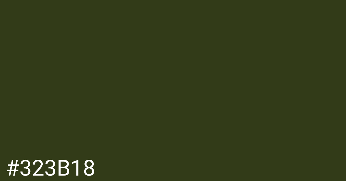 Hex color #323b18 graphic