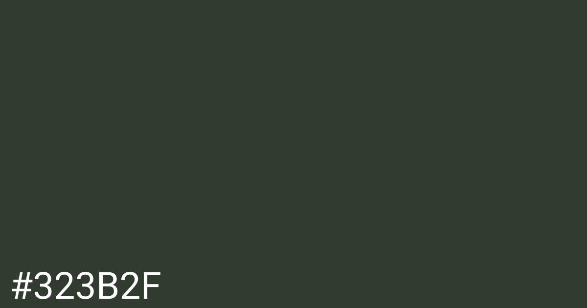 Hex color #323b2f graphic