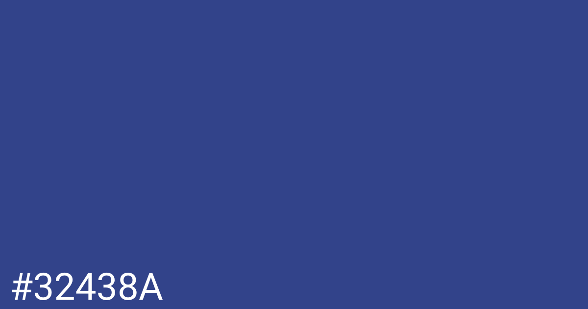 Hex color #32438a graphic