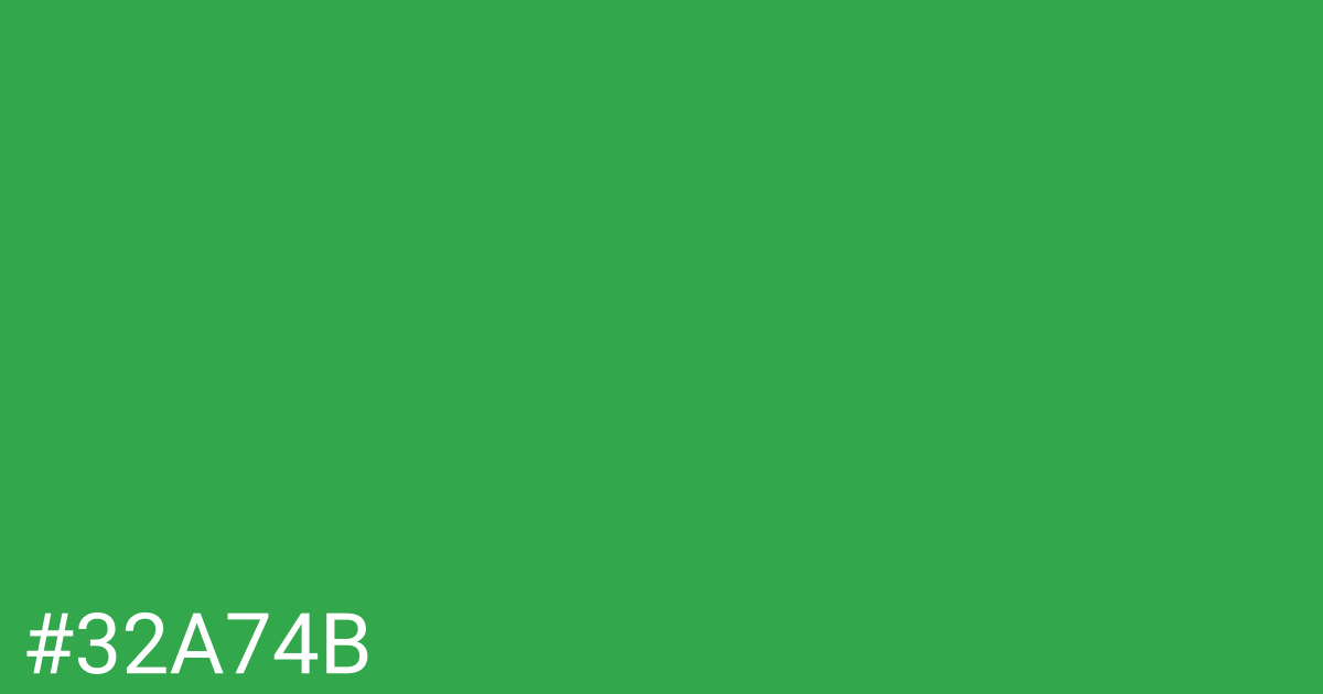 Hex color #32a74b graphic