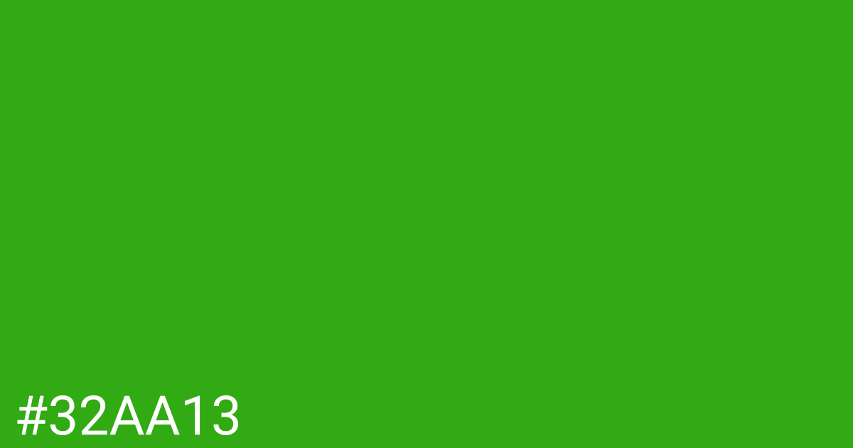 Hex color #32aa13 graphic