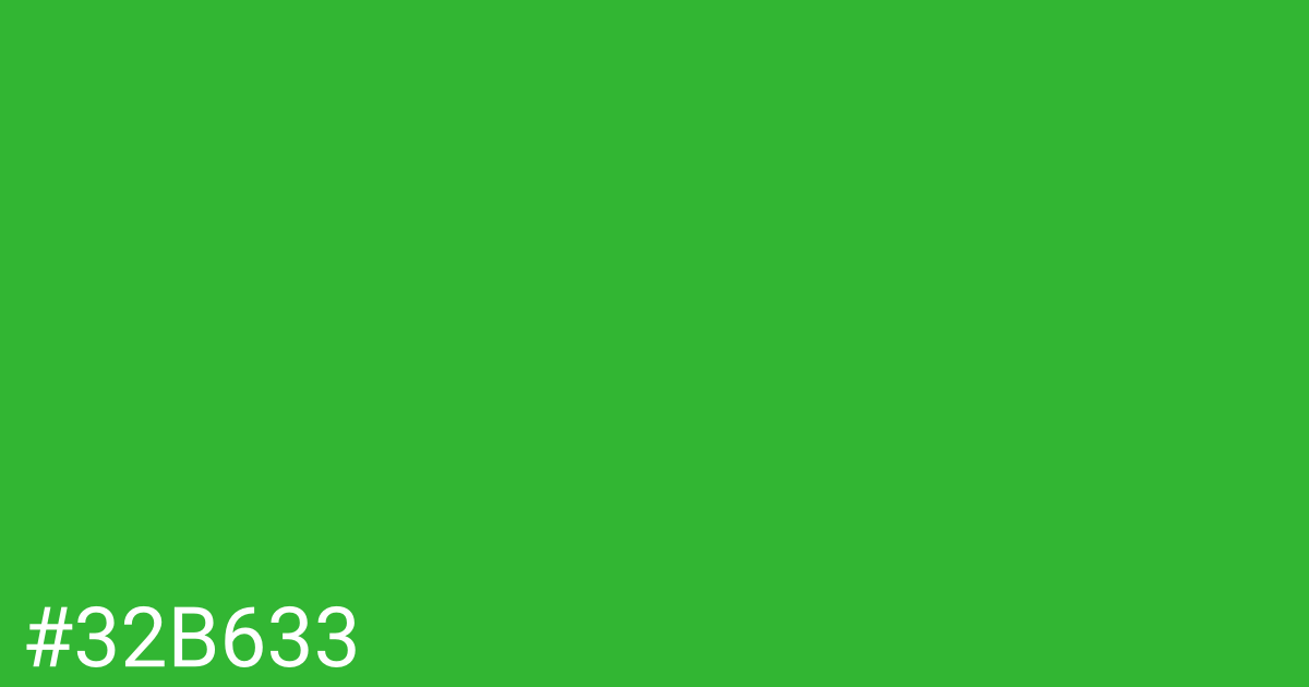 Hex color #32b633 graphic