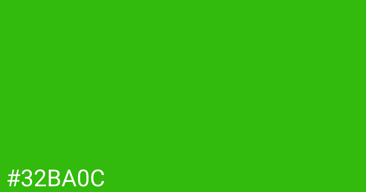 Hex color #32ba0c graphic
