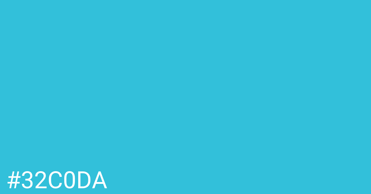 Hex color #32c0da graphic