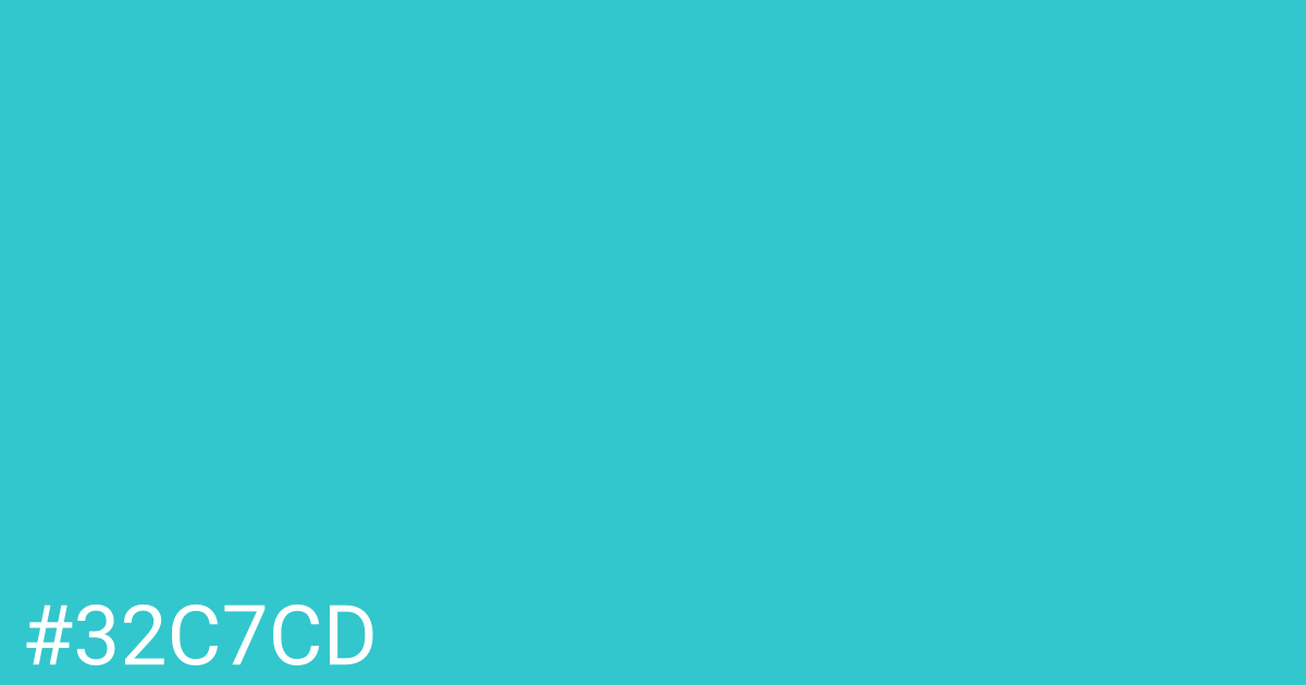 Hex color #32c7cd graphic