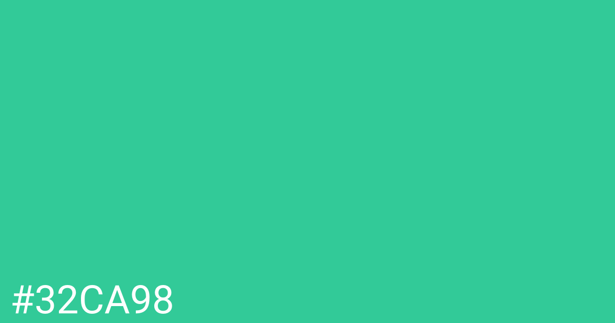 Hex color #32ca98 graphic