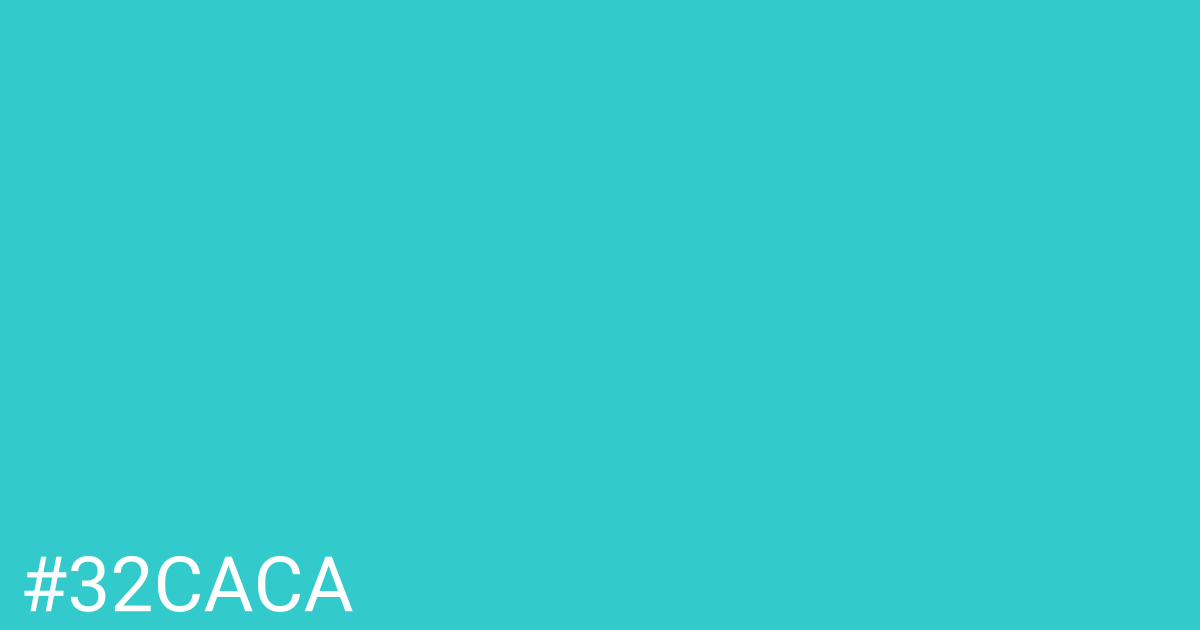 Hex color #32caca graphic