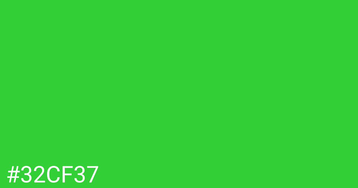 Hex color #32cf37 graphic