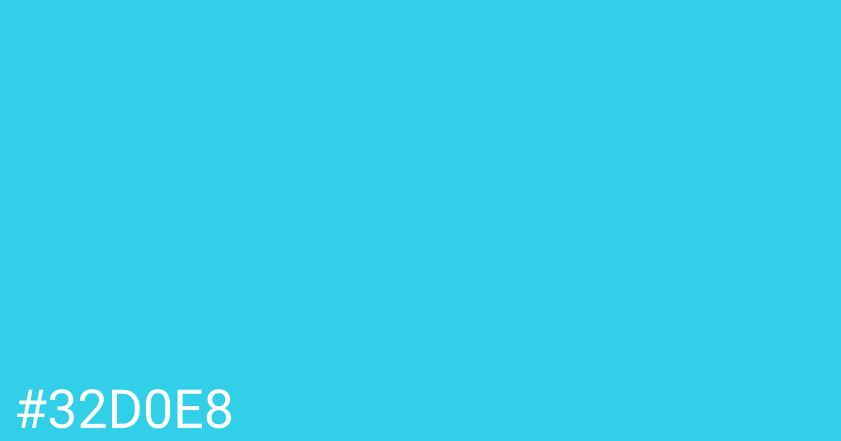 Hex color #32d0e8 graphic