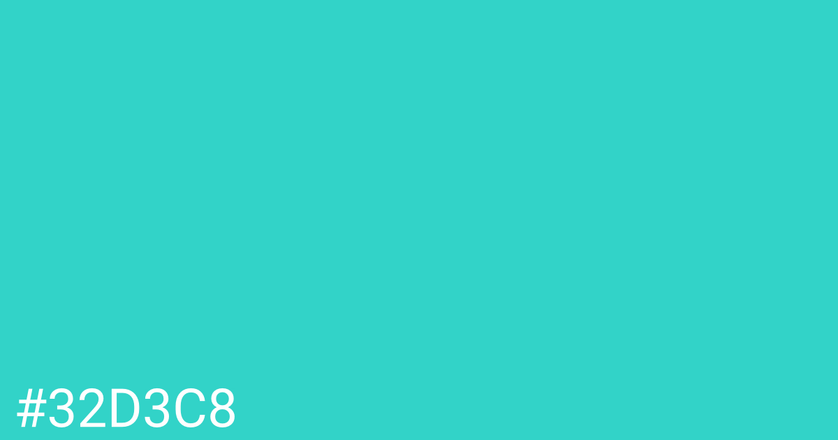 Hex color #32d3c8 graphic