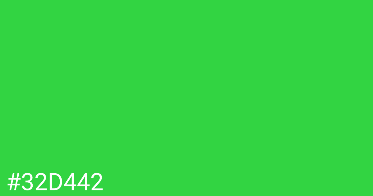 Hex color #32d442 graphic