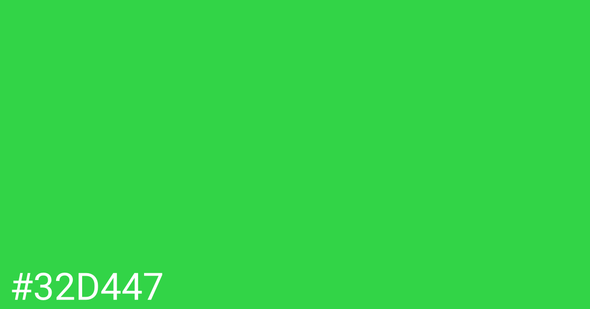 Hex color #32d447 graphic