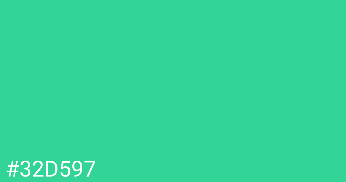 Hex color #32d597 graphic