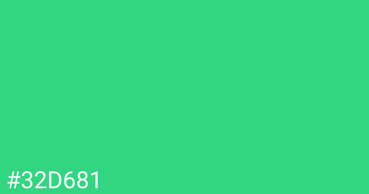 Hex color #32d681 graphic