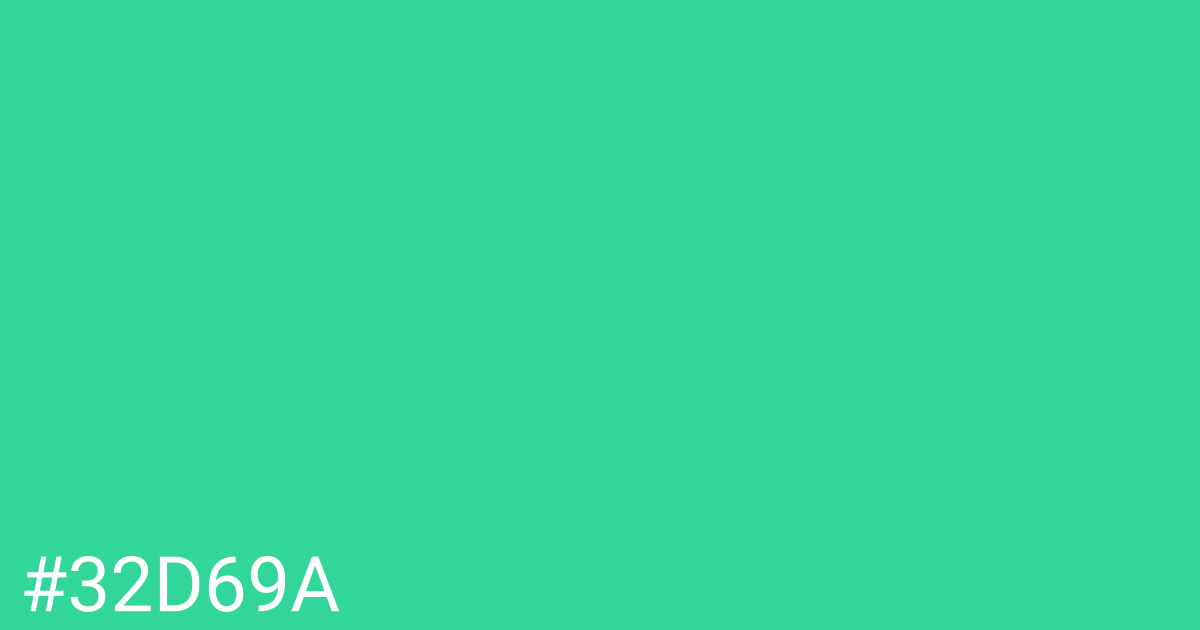 Hex color #32d69a graphic