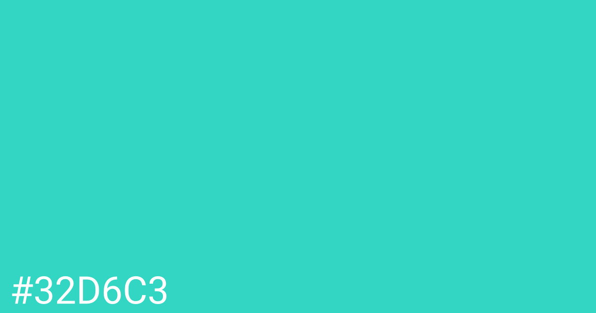 Hex color #32d6c3 graphic