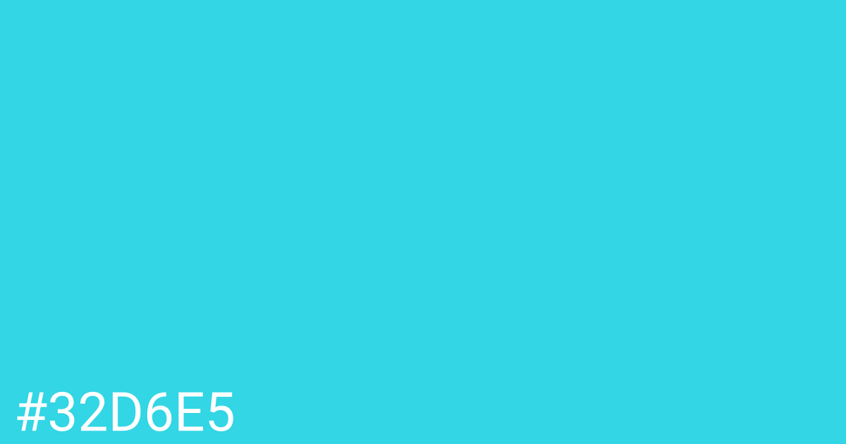 Hex color #32d6e5 graphic