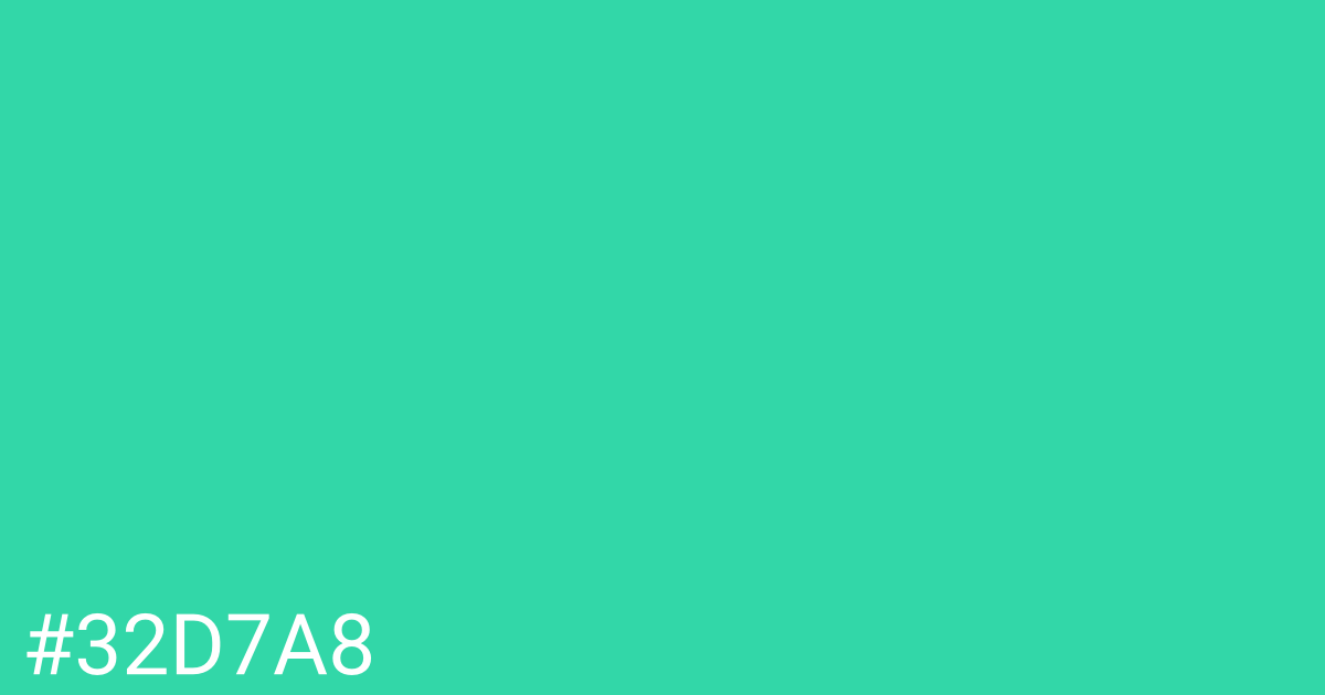 Hex color #32d7a8 graphic