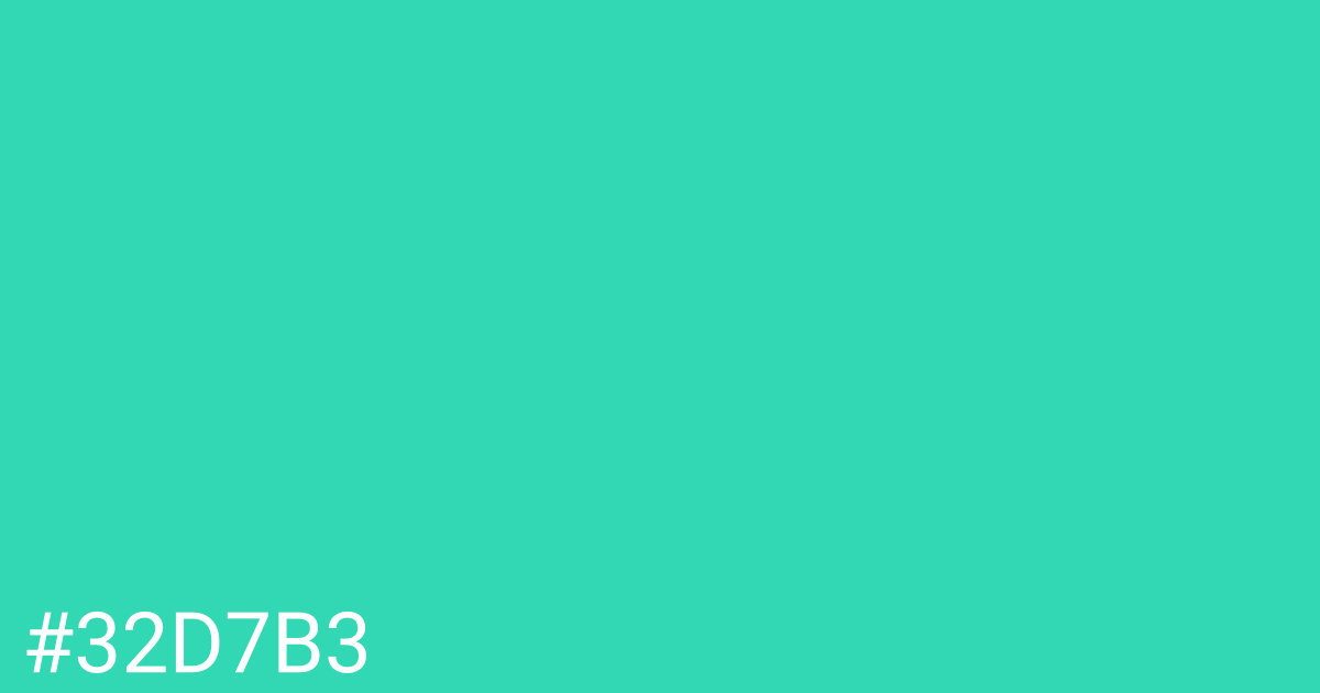 Hex color #32d7b3 graphic