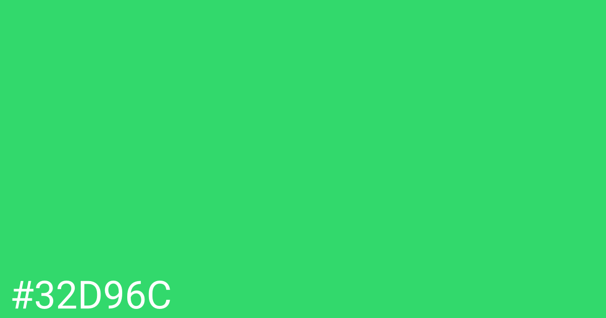 Hex color #32d96c graphic