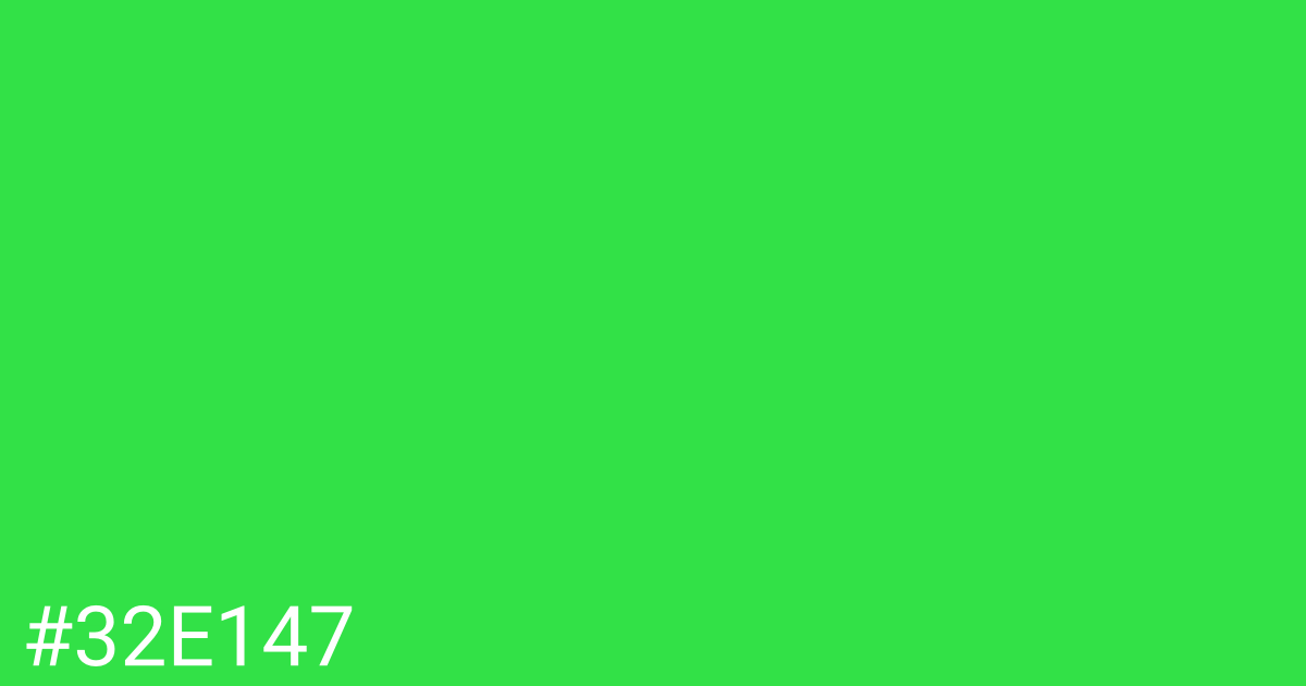 Hex color #32e147 graphic